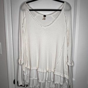 Free People Long-Sleeved Raw Hem Tunic (Size S)